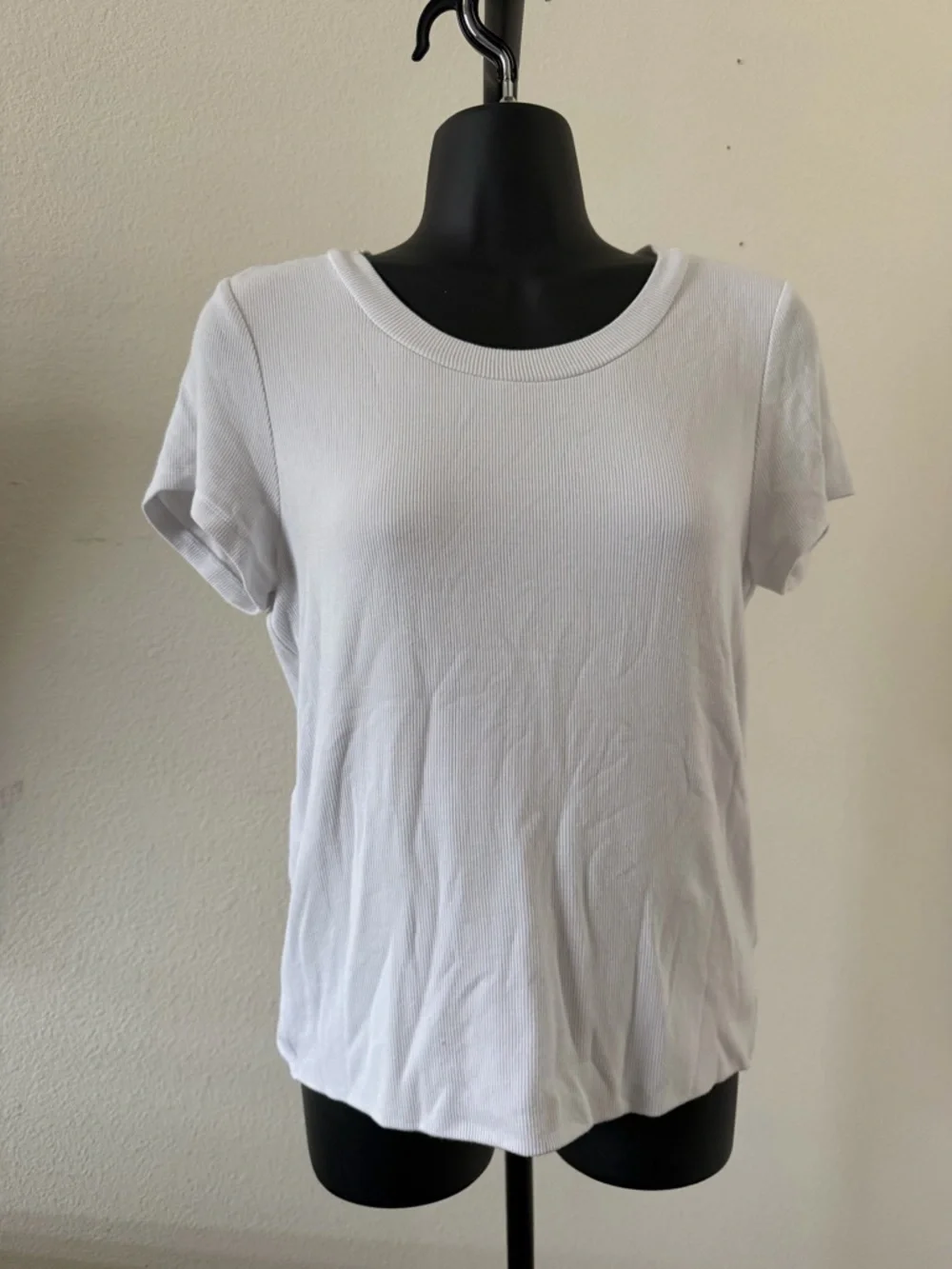 LNA White Ribbed Crewneck Harrison T-shirt - Picture 6 of 9